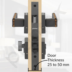 Plantex Triple Security Door Lock for Home/Main Door Lock Set with 3 Years of Warranty/Mortise Lock for Door with Brass Lock Body & Cylinder (7125, Grey & Choco)-5