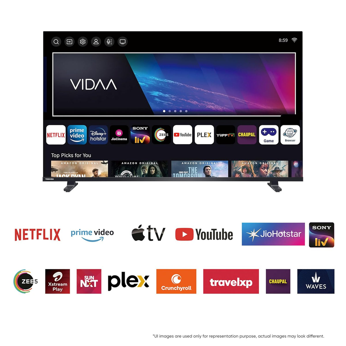 Toshiba 139 cm (55 Inches) 4K Ultra HD Smart QLED TV (55M450RP)-3
