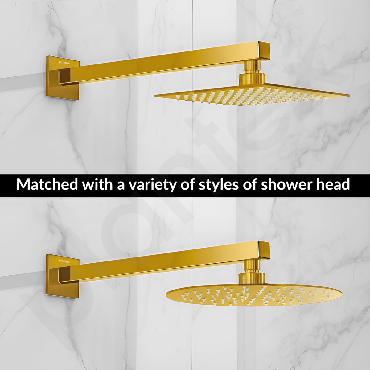 Plantex 21-Inch Shower Arm for Overhead Shower/Stainless Steel Shower Pipe/Wall Mount Bathroom Fitting with 1⁄2-Inch Thread - Pack of 1 (Gold)-5