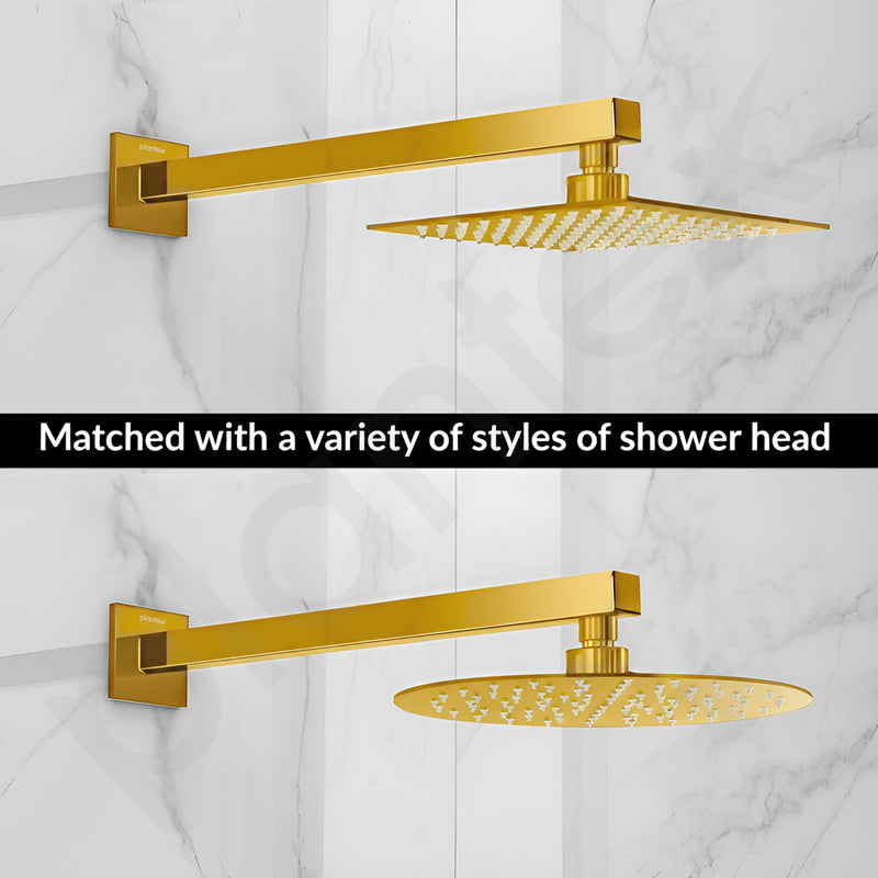 Plantex 21-Inch Shower Arm for Overhead Shower/Stainless Steel Shower Pipe/Wall Mount Bathroom Fitting with 1⁄2-Inch Thread - Pack of 1 (Gold)-5