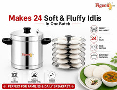 Pigeon Classic Stainless Steel Idli Cooker with Whistle Indicator