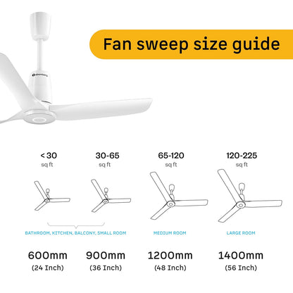 atomberg Aris Contour Smart 900mm Voice Controlled BLDC Ceiling Fan with Remote |BEE 5 star| Best-in-class Air Flow |Silent Operation| Designer Fan | Free Installation | 5 Year Warranty | Marble White