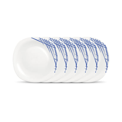 La Opala Diva Quadra Collection Opal Glass Crockery | Full Plate Set of 6 Golden Shades | Square Dinner Plate for Dining & Gifting | Microwave Safe | 100% Vegetarian | Extra Strong | Light & White