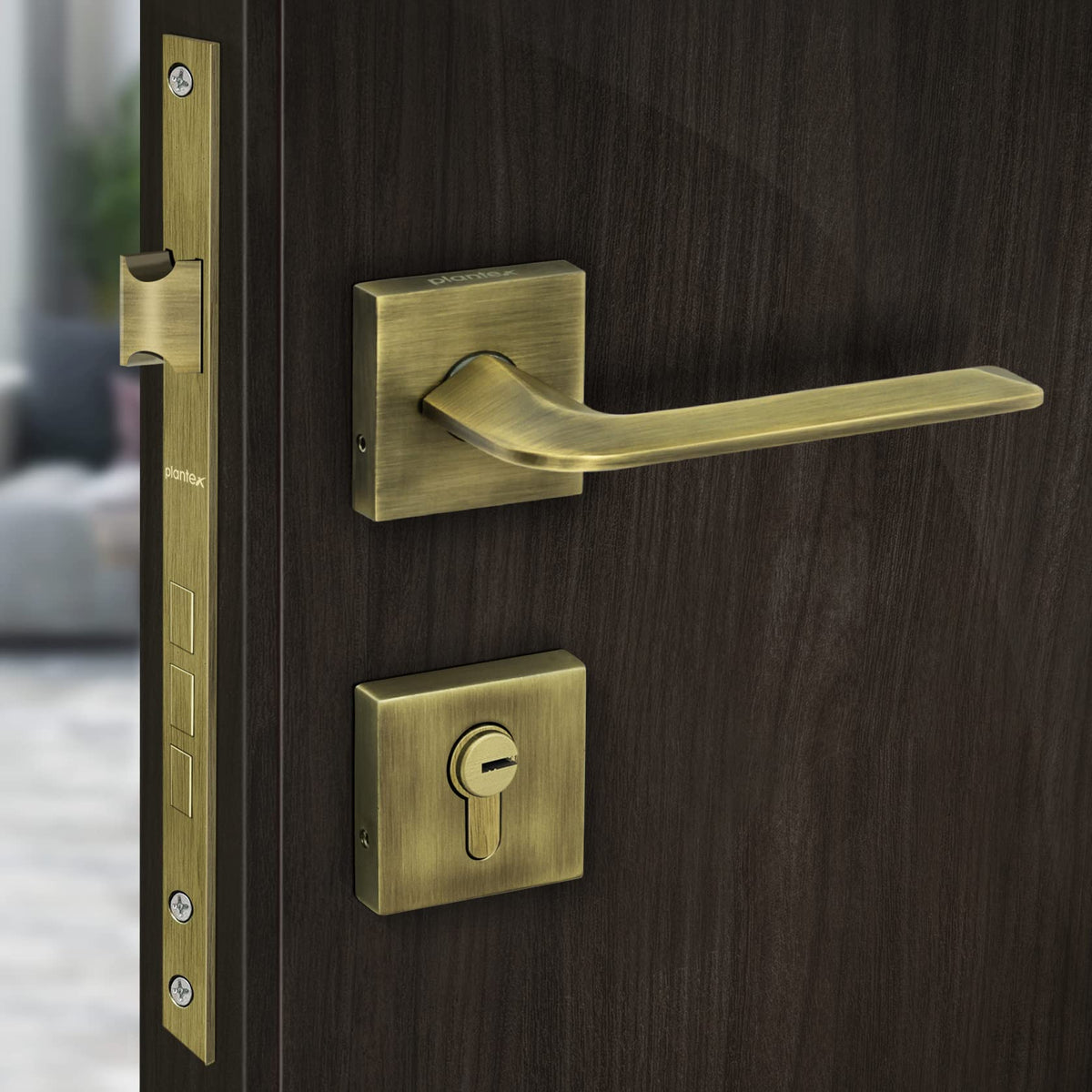 Plantex Premium Door Lock with 3 Years of Warranty/Main Door Lock for Home/Mortise Lock Set(7105 - Brass Antique)
