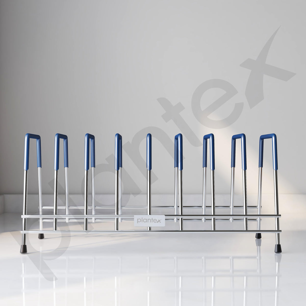 Plantex Stainless Steel Plate Stand for Kitchen Cabinet/10 Slot Plate Rack for Kitchen/6-Inch Rubber-Gripped Dish Stand(Size-6Inches, Slot- 8, Pack of 1)-6