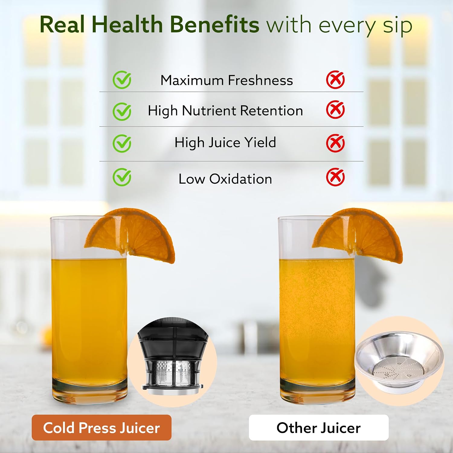 AGARO Regency Cold Press Juicer for Home, 250 Watt AC Motor Slow Juicer Machine, Fruit, Vegetable Juice & Nut Milks, Easy Assembly, Cleaning, Intelligent Safety Features & Auto Reverse, BPA-Free
