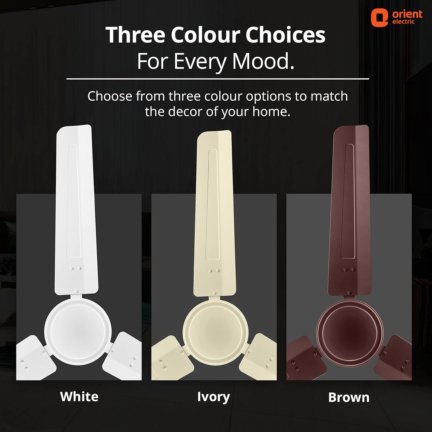 Orient Electric Falcon 400 1200MM High speed Ceiling fan for your home with corrosion free tangential blades | 5 year warranty (Brown, Pack of 1)