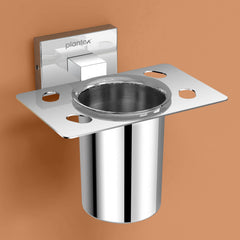 Plantex Stainless Steel Tooth Brush Holder for Bathroom/Tumbler Holder/Bathroom Accessories - Nexa (Chrome)-1