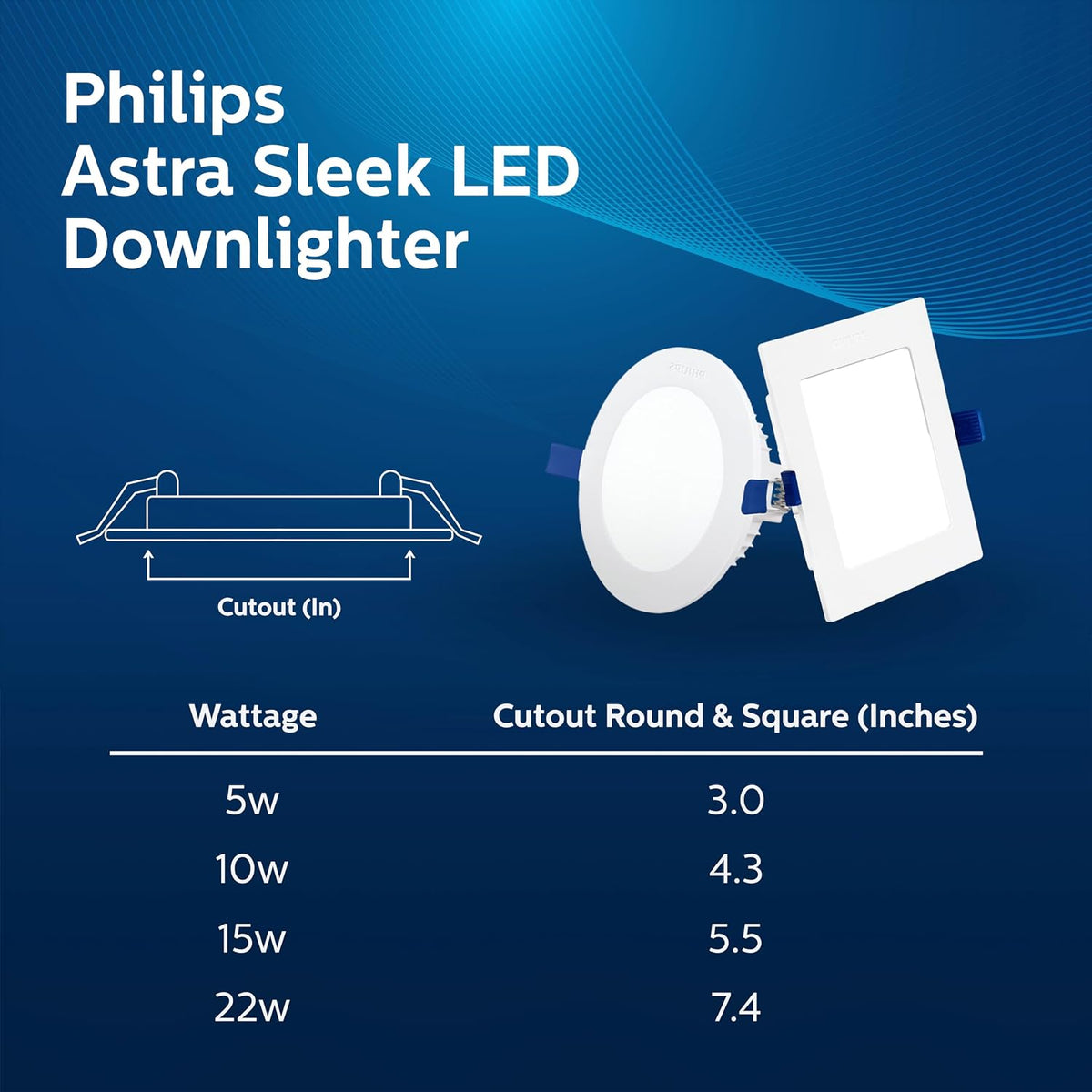 Philips Astra Sleek 22-watt Round LED Downlighter
