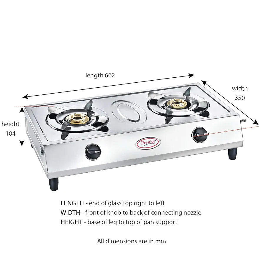 Prestige Gas Stove Two Burner Agni Classic