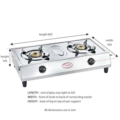 Prestige Gas Stove Two Burner Agni Classic