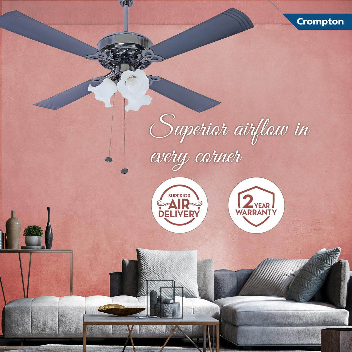 Crompton Uranus 1200 mm (50 inch) Decorative Underlight Ceiling Fan-4