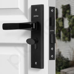 Plantex Heavy-Duty Door Lock Set - Main Door Lock Handle Set/Mortise Lock with 3 Keys, Brass Lock Body & Cylinder (8114 - Z Black & DC Black)-4