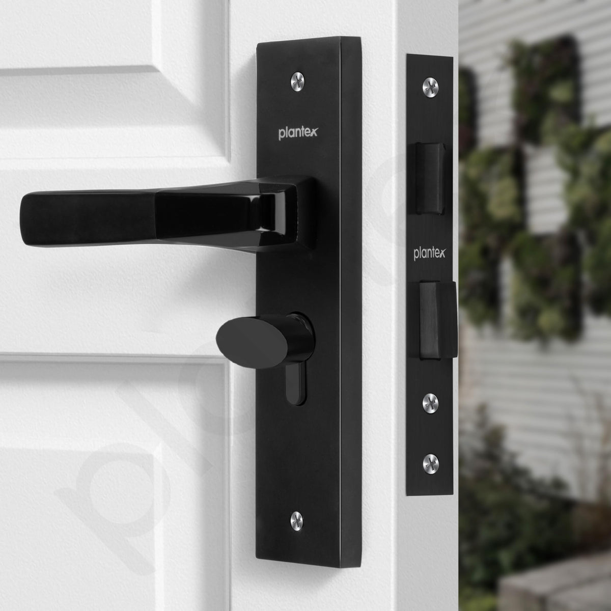 Plantex Heavy-Duty Door Lock Set - Main Door Lock Handle Set/Mortise Lock with 3 Keys, Brass Lock Body & Cylinder (8114 - Z Black & DC Black)-4