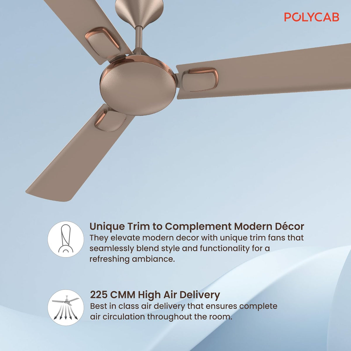 Polycab Aerobliss 1200 mm 1 Star Ceiling Fan (Cocoa Bronze)-5