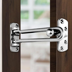 Plantex Heavy Duty Swing Bar Lock/Door Safety Guard with High Security Auxiliary Lock for Home/Office/Hotel (SH-42, Silver, Chrome Finish)-1