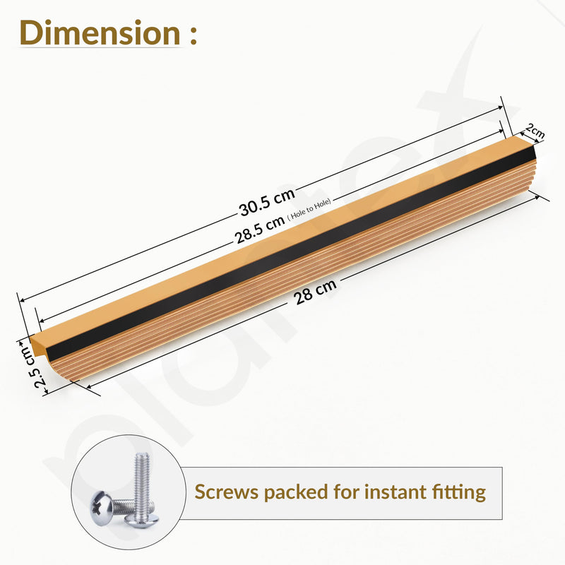 Plantex Cabinet Handle/288mm Handle for Cabinet/Door Pull-Push Handle for Home/Office - Pack of 1 (Gold) (Model APS-DTC-5200)-3