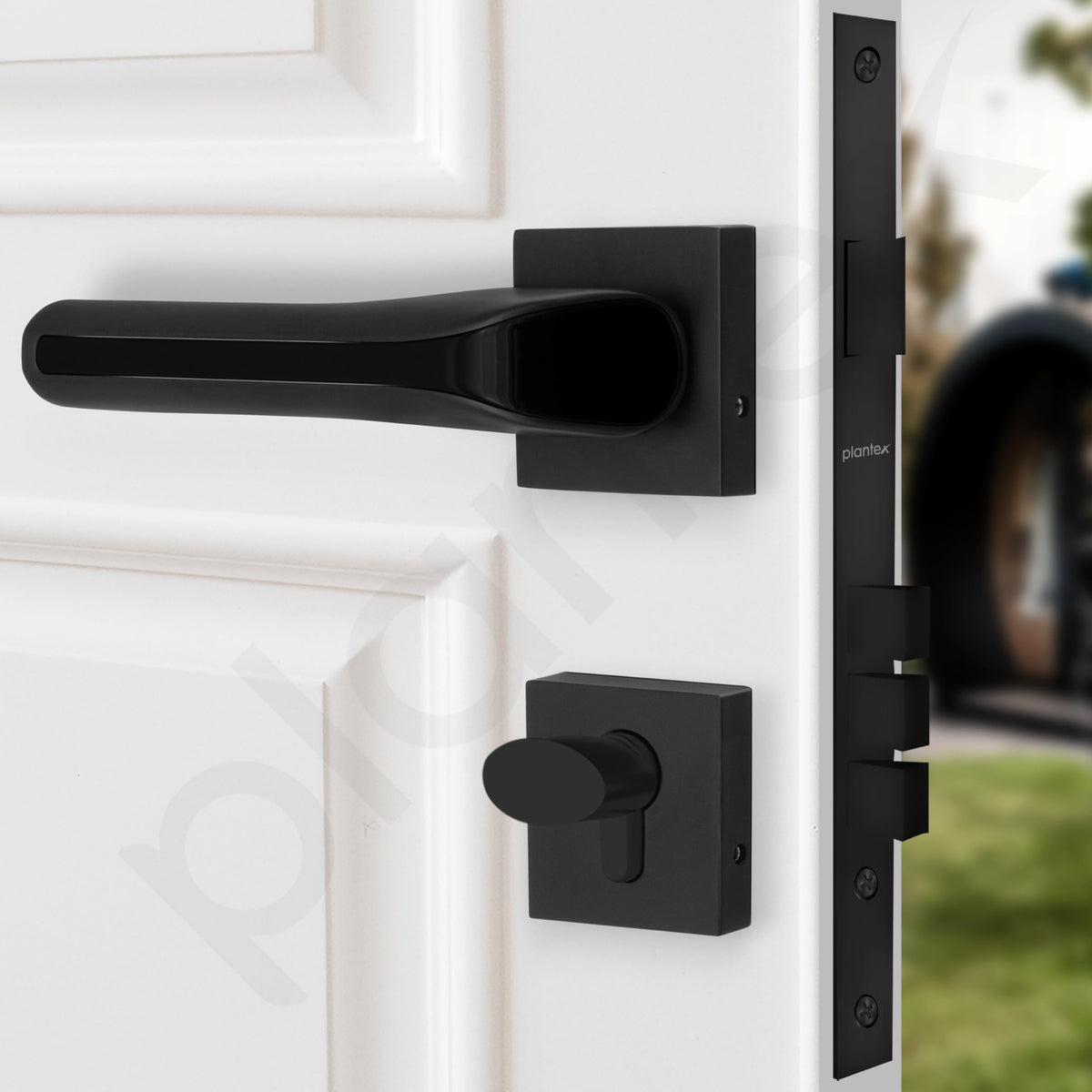 Plantex Door Lock for Home with 3 Years of Warranty/Mortise Locks for Door - Main Door Lock Set (PT-007- Black)-2
