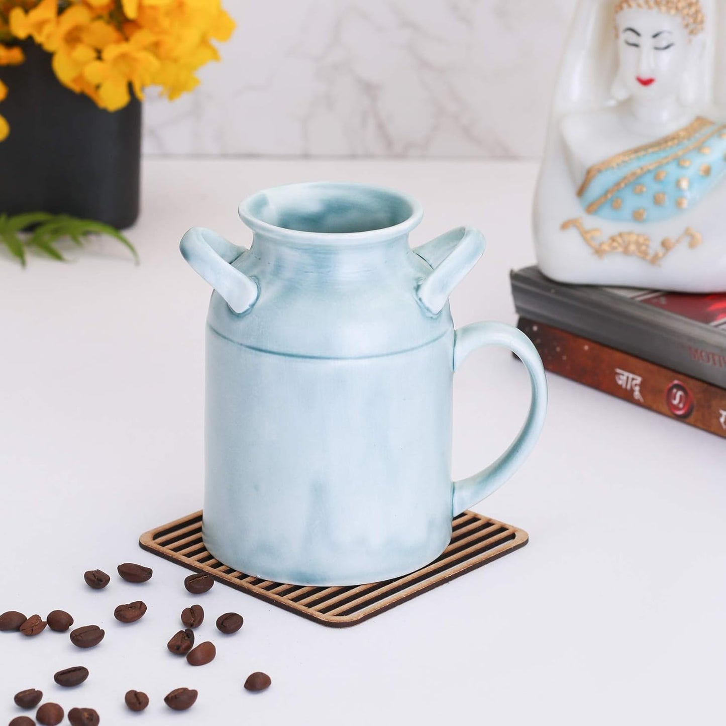 Clay Craft - Dino Ceramic Coffee Tea Milk Mug, 1-Piece, 300ml, Sea Green, standard