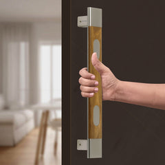 Plantex Heavy Duty Main Door Handle/14 inch Door Handle for Main Door/Pull Push Door Handle for Glass/Wooden Door with Satin and Wood Finish - Pack of 1-6