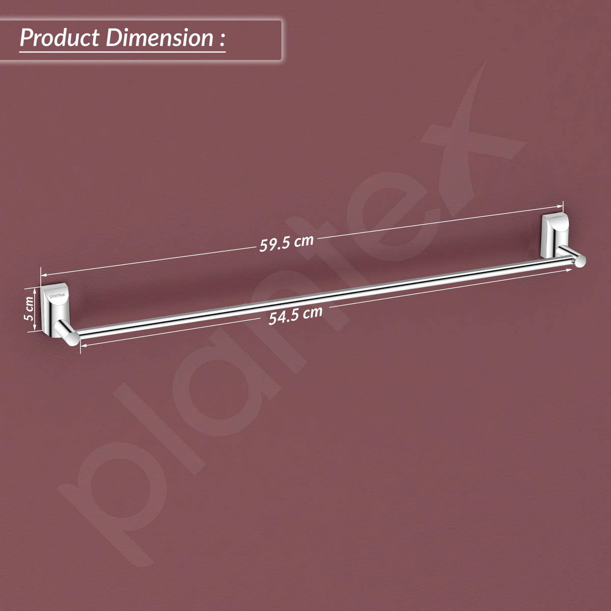 Plantex Pure Brass Towel Rod for Bathroom/Towel Holder/Cloth Hanger for Bathroom/Bathroom Accessories - 24 Inch (Chrome Finish) Superb-3