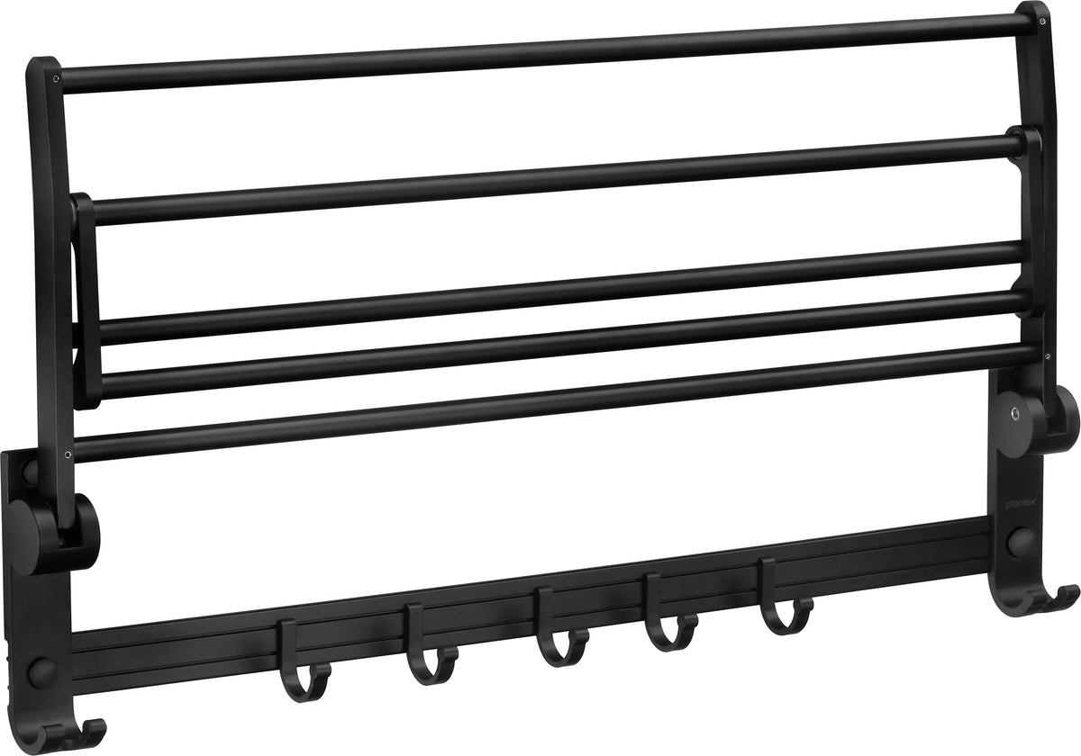 Plantex Space Aluminum Folding Towel Rack/Towel Stand/Hanger/Bathroom Accessories (24 Inches, Black-Matt)-3