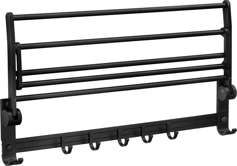 Plantex Space Aluminum Folding Towel Rack/Towel Stand/Hanger/Bathroom Accessories (24 Inches, Black-Matt)-3