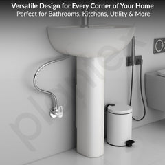 Plantex Pure Brass Angular Stop Cock/Stop Cock for Bathroom/Angular Valve for Wash Basin Connection with Brass Wall Flange & Teflon Tape - Pack of 1 (3205, Chrome)-5