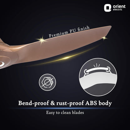 Orient Electric’s 1230 mm Aeroquiet ceiling fan |Best-in-class 18-pole motor| BEE 2-Star Rated Energy Efficient Fan | 100% Copper motor |Noiseless fans | 2-year warranty | Caramel Brown, pack of 1