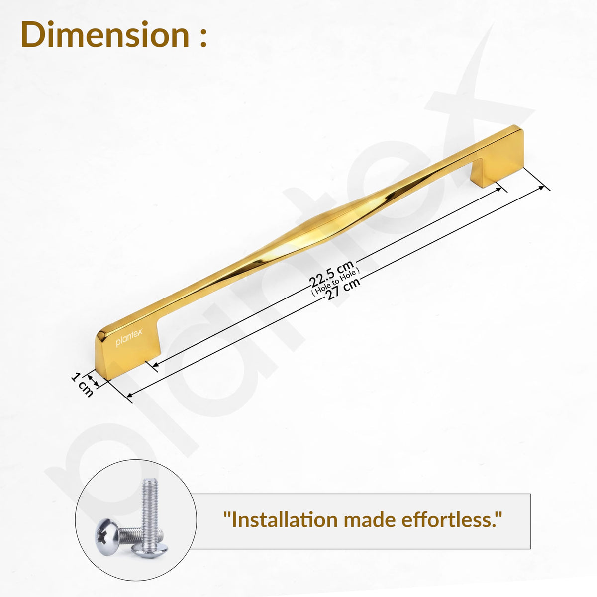 Plantex Cabinet Handle/224mm Handle for Wardrobe/Kitchen Handle/Pull-Push Handle for Home/Office - Pack of 2 (Gold) (Model APS-PH-104)-2