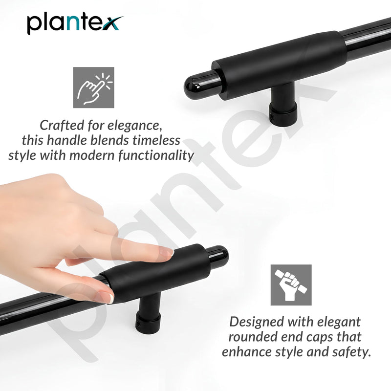 Plantex 12 Inch Main Door Handle/Pull-Push Handle for Main Door/Stainless Steel Handle for Home&Office/Hotel - Pack of 1 (Z-Black & PVD Black)-4