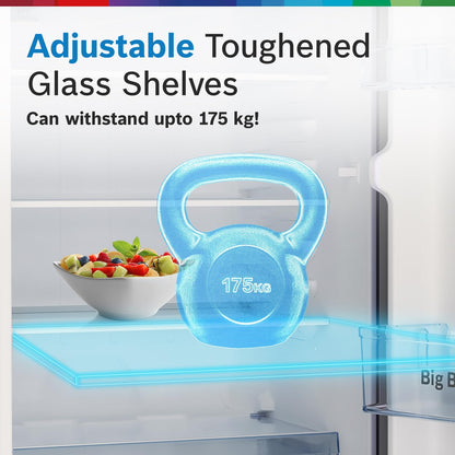 Bosch 226 L, 4 Star, Single Door Direct Cool Refrigerator with Pedestal Storage (CST22U14PI, 2.5X Faster Cooling, Cool Bottle Zone, 18 Hour Cooling Retention, Dark Lake)