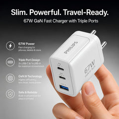 Philips DLP6331CW/94 Gen III Tech 67W Fast Charging Wall Charger (Alba White)