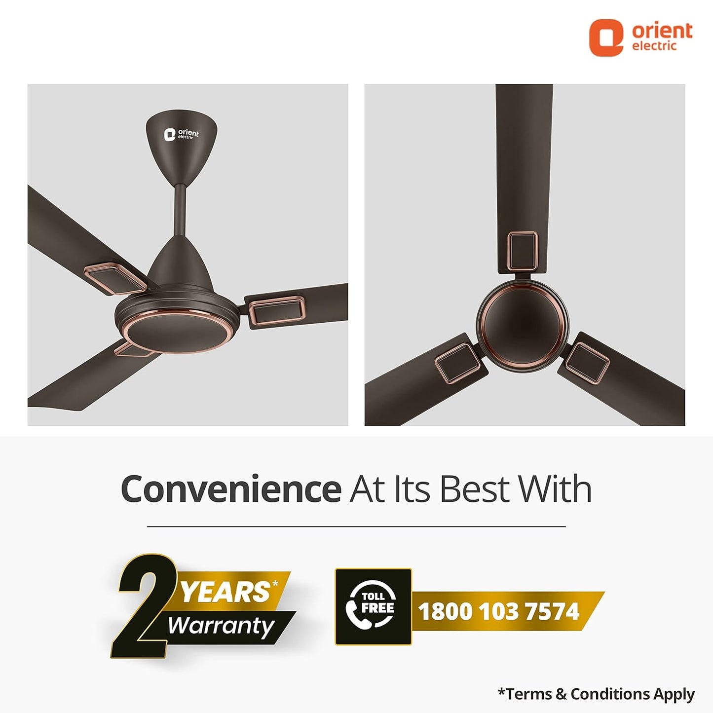 Orient Electric 1200 mm Falcon 425 Deco Metallic Bronze Ceiling Fan - Copper