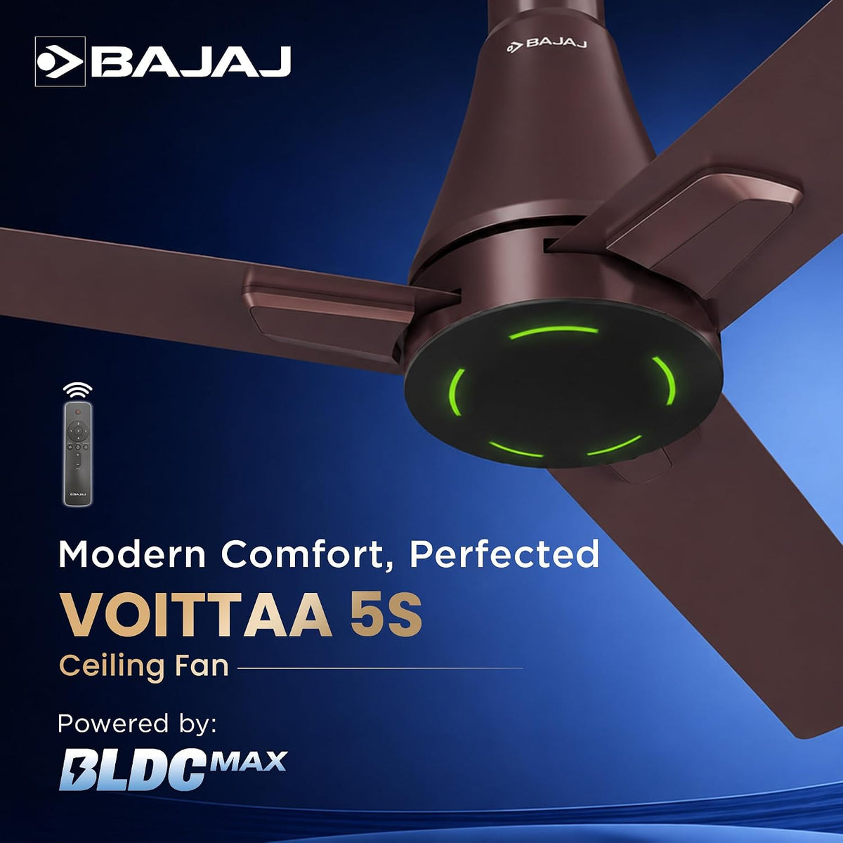 Bajaj Voittaa BLDC 1200 mm Ceiling Fan | 5 Star (Chocolate Brown)-4