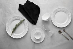 La Opala Diva Velvett Collection Opal Glass Crockery | for Family of 8 | Dinner Set 62 pcs Pearl Grey | Plates & Bowls for Dining | Microwave Safe | 100% Vegetarian | Extra Strong | Light & White