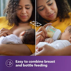 Philips Avent Natural Response Plastic Baby Bottle - 260ml Baby Milk Bottle with AirFree Vent (Clear, B0BWFN9QCB)