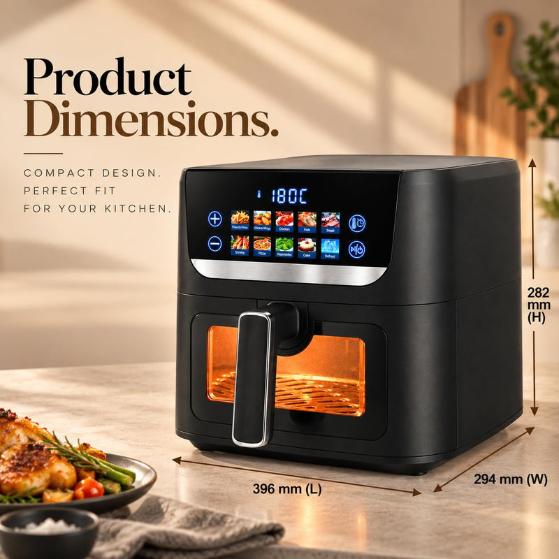 Faber 6.0L 1700W Dual Heater Digital Air Fryer | Fry, Bake, Roast | 85% Less Oil,360 hot air circulation | 10-Preset Men