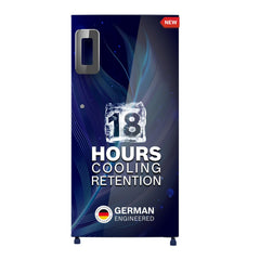 BOSCH 207 L, 4 Star Single Door Refrigerator with Industry's largest vegetable box* & Beverage space (CST20B34NI, Feather Blue| 18 Hr Cooling Retention, 2.5x Faster Cooling, Smart inverter compressor