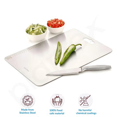 Plantex Chopping Board/Steel Chopper Board for Kitchen Use/Vegetable Cutting Pad with Easy-to-Move Handle with Hygienic Surface - (31 x 20.5 x 0.1 Cm)-6