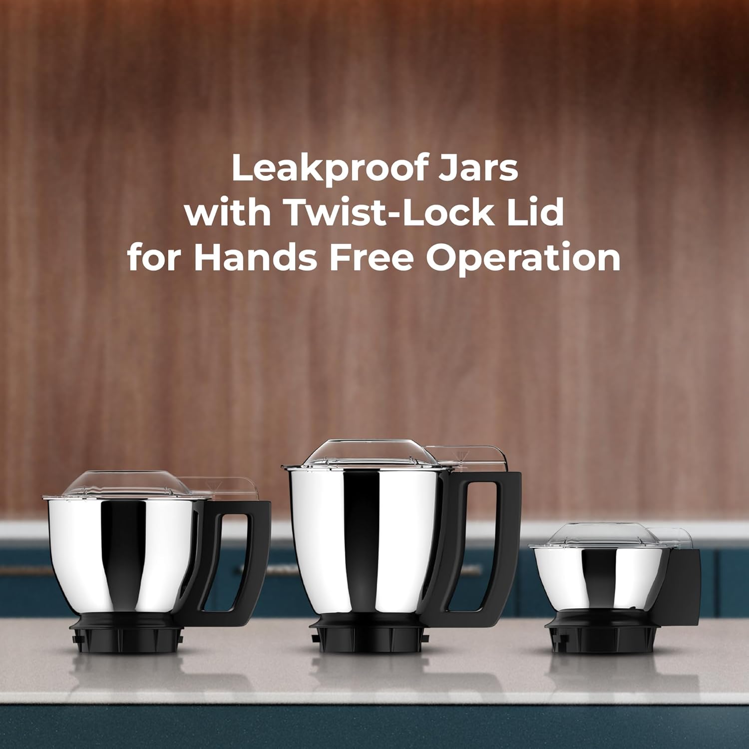 Butterfly Magnum 1.2 HP Mixer Grinder 3 Jar | 100% Copper Motor | 3 Stainless Steel Multipurpose Jars | ABS Body | Handsfree Operation | Lifetime Motor Warranty| Black