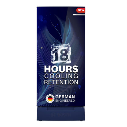 Bosch 187 L, 3 Star, Single Door Refrigerator with Industry's largest base drawer, vegetable box* & Beverage space (CST18B33PI, Feather Blue) 18 Hr Cooling Retention, 2.5x Cooling, inverter compressor