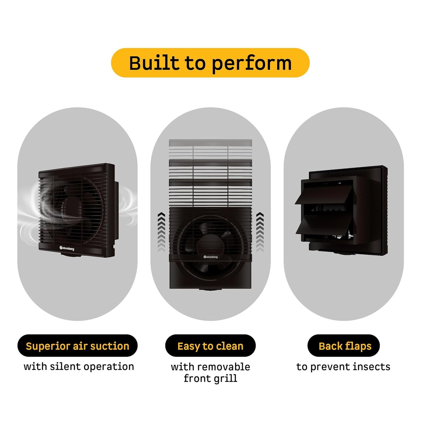 atomberg Efficio Exhaust 6 Inches | Suitable for Bathroom, Kitchen | BLDC Motor | Easy to Clean | 2 Year Warranty (Brown)