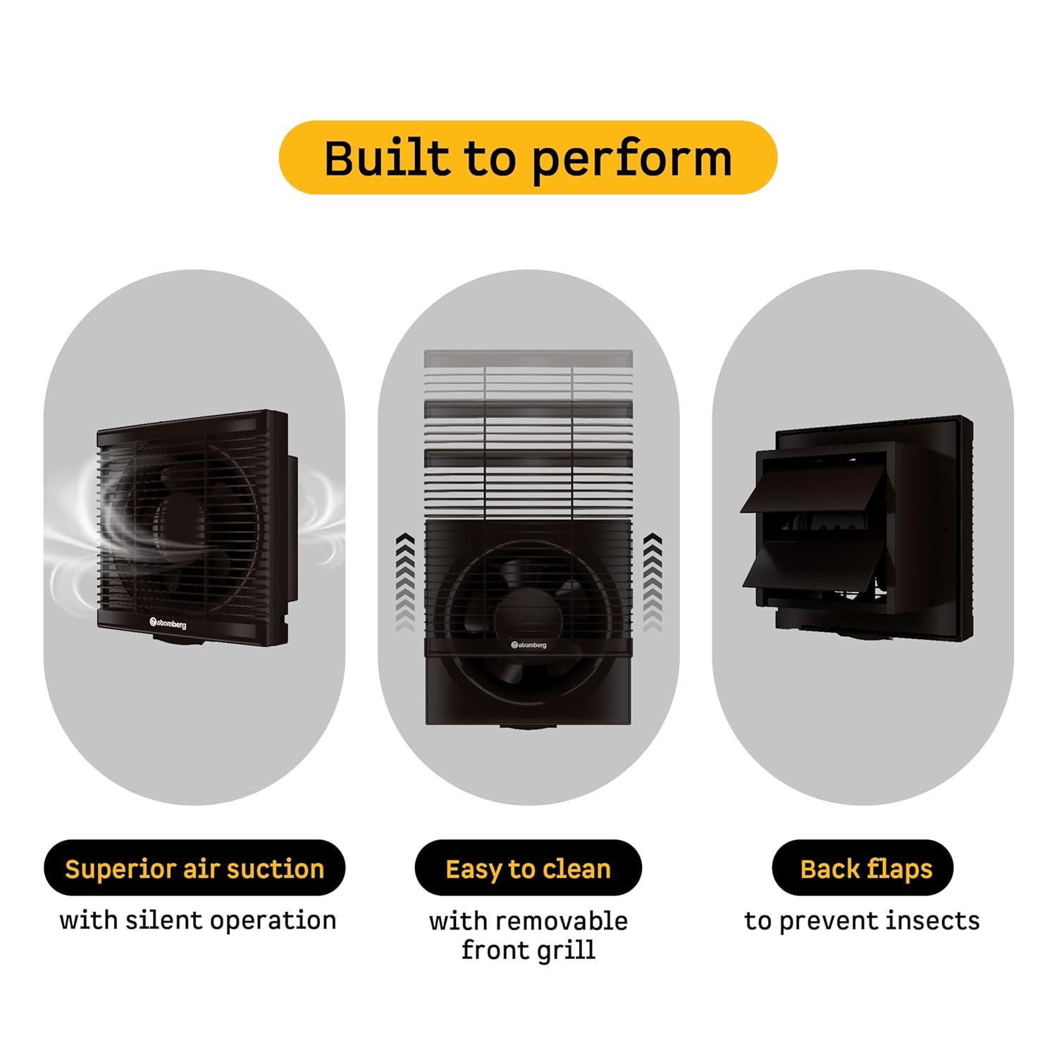 atomberg Efficio Exhaust 6 Inches | Suitable for Bathroom, Kitchen | BLDC Motor | Easy to Clean | 2 Year Warranty (Brown)