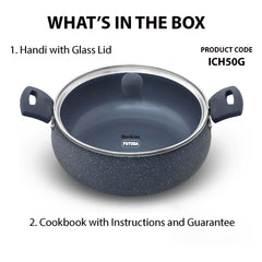 Hawkins Ceramic Nonstick Handi, 5 Litre, Induction Biryani Pot, Granite Casserole (ICH50G)