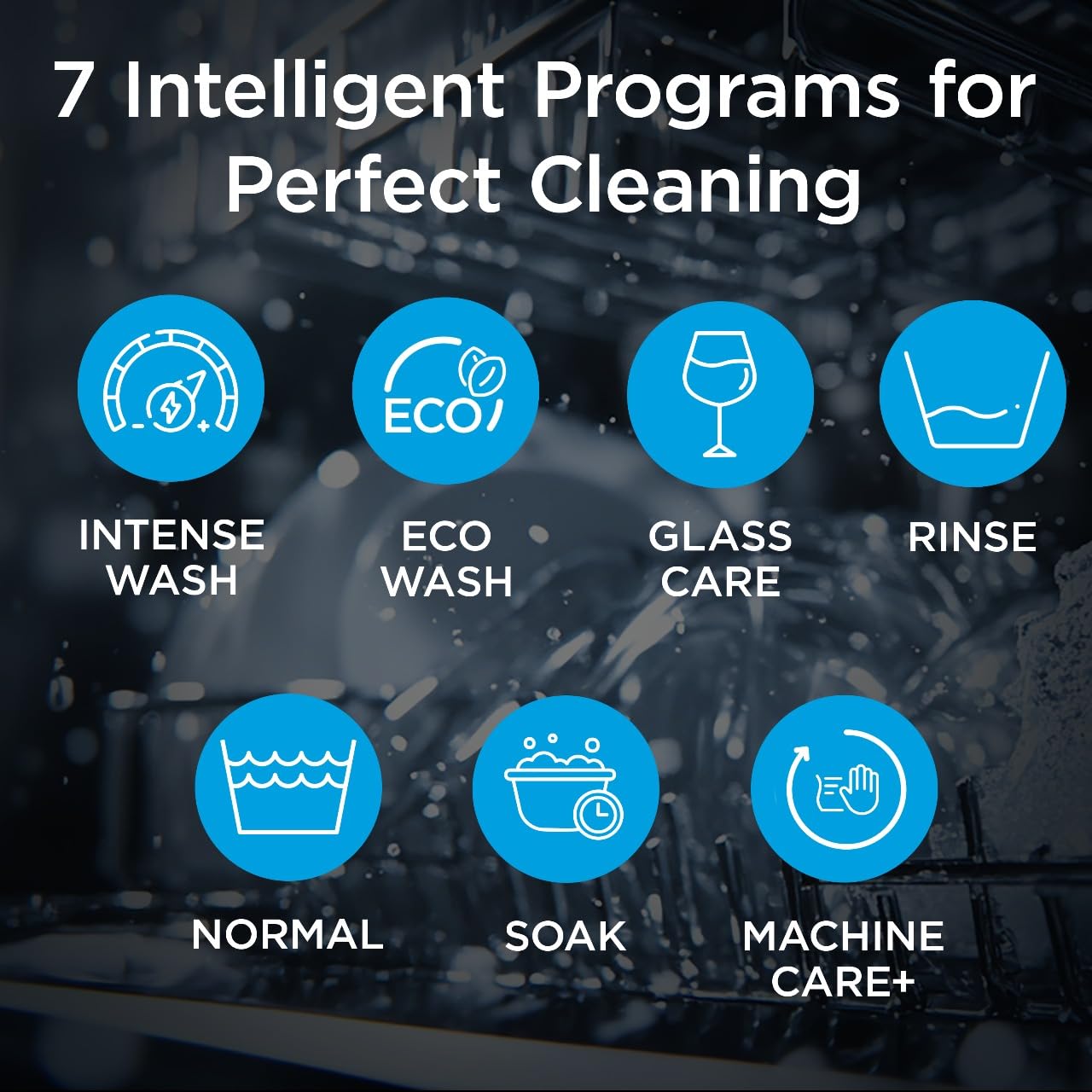Midea 13 Place Settings Free Standing Silver Dishwasher | 7 Wash Programs | LED Display | Power Wash | Wi-Fi Enabled with Midea SmartHome App | Self Cleaning Function | MDWPF1301F(SS)-WG