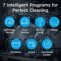 Midea 13 Place Settings Free Standing Silver Dishwasher | 7 Wash Programs | LED Display | Power Wash | Wi-Fi Enabled with Midea SmartHome App | Self Cleaning Function | MDWPF1301F(SS)-WG