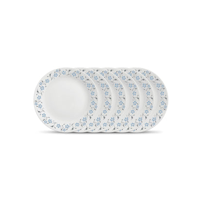 La Opala Diva Ivory Collection Opal Glass Crockery | Quarter Plate Set of 6 | Autumn Shadow Design | Side Plate for snacking & gifting | Microwave Safe | 100% Vegetarian | Extra Strong | Light & White