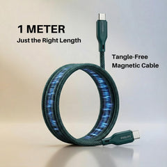 Philips DLC7130CT 100W Magnetic Type-C to Type-C Fast Charging Cable (1m, Crystal Teal)