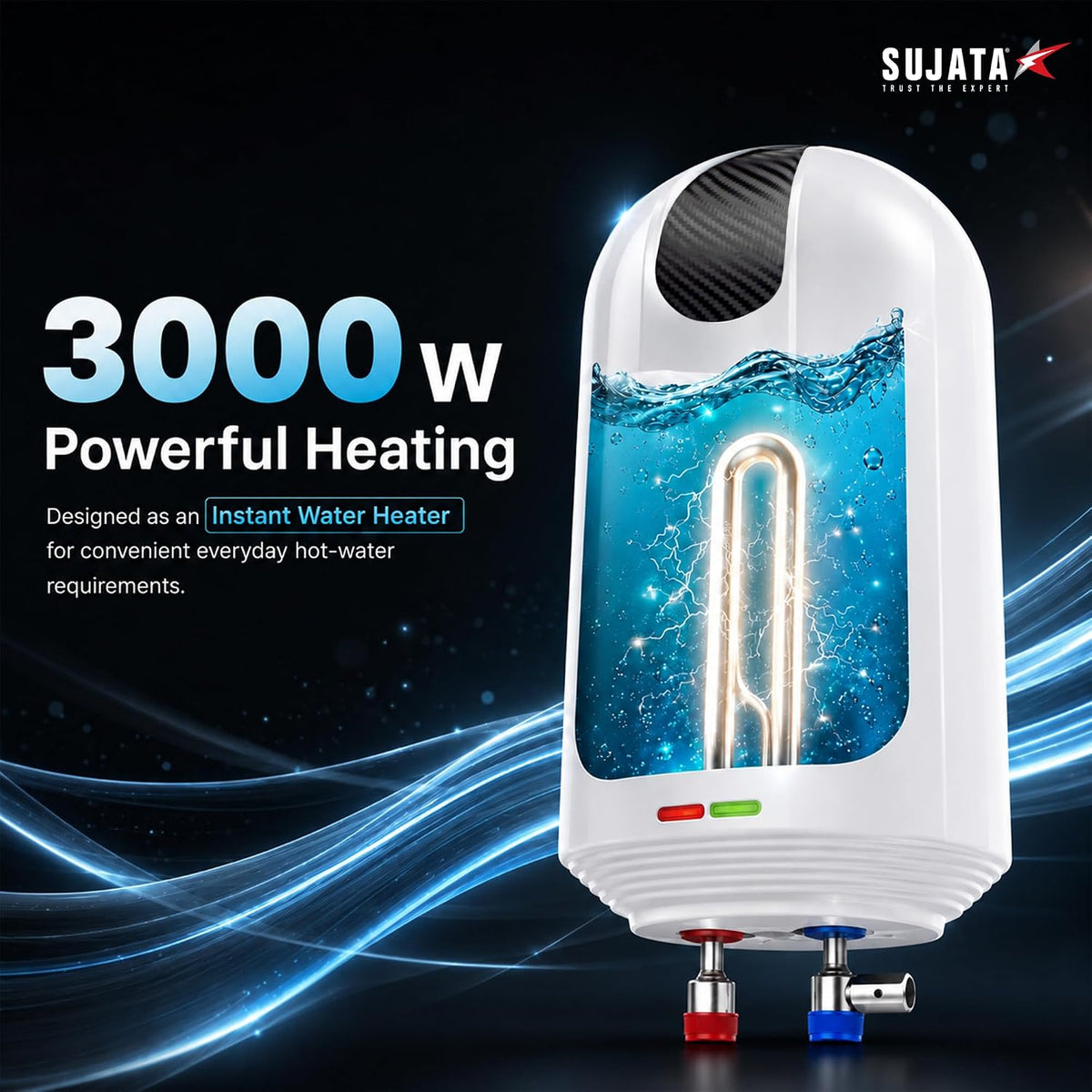 Sujata IWH 45 3 Litre Instant Water Heater | 5 Years Warranty on Inner Tank (White)